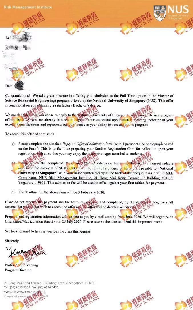 返回列表k同学新加坡国立大学/nus 姓名：k同学录取专业：金融工程/mfe 成绩